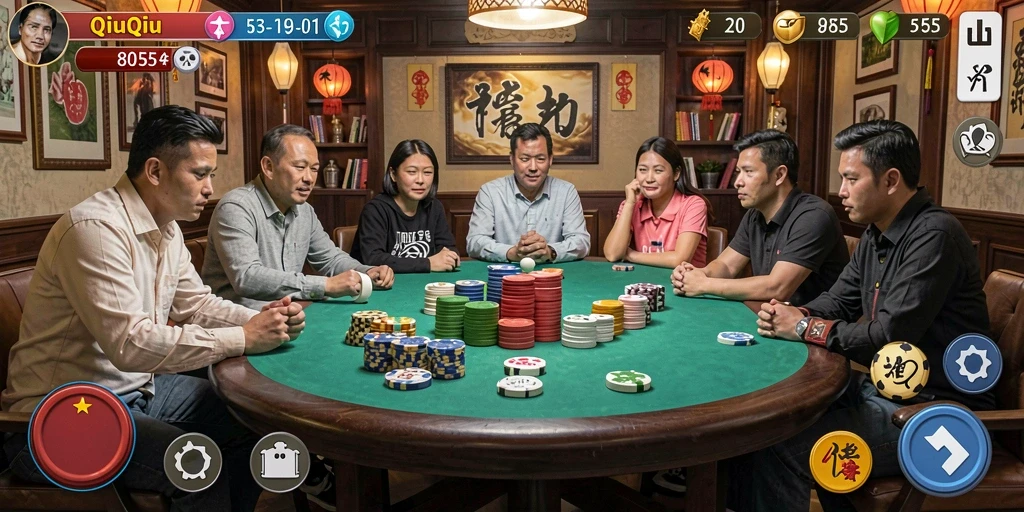 Tampilan menarik dari gameplay QiuQiu di 8055.