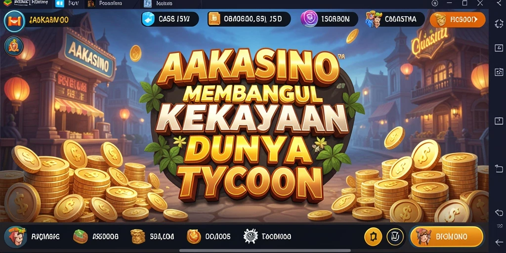 Screenshot AAKASINO menampilkan gameplay seru dan manajemen bisnis.