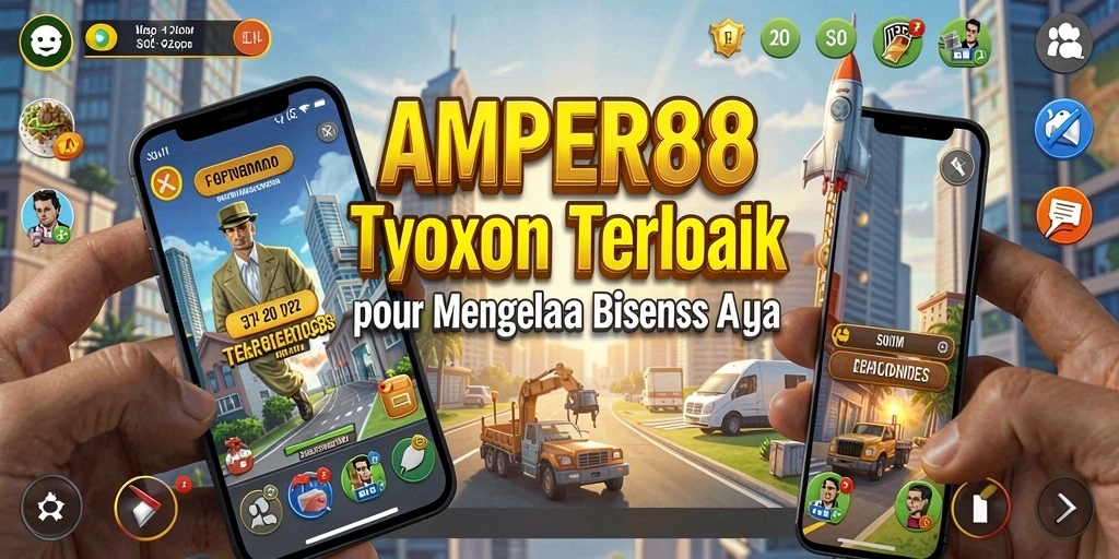 Tangkapan layar gameplay AMPER88 yang menunjukkan pengelolaan bisnis Tycoon.