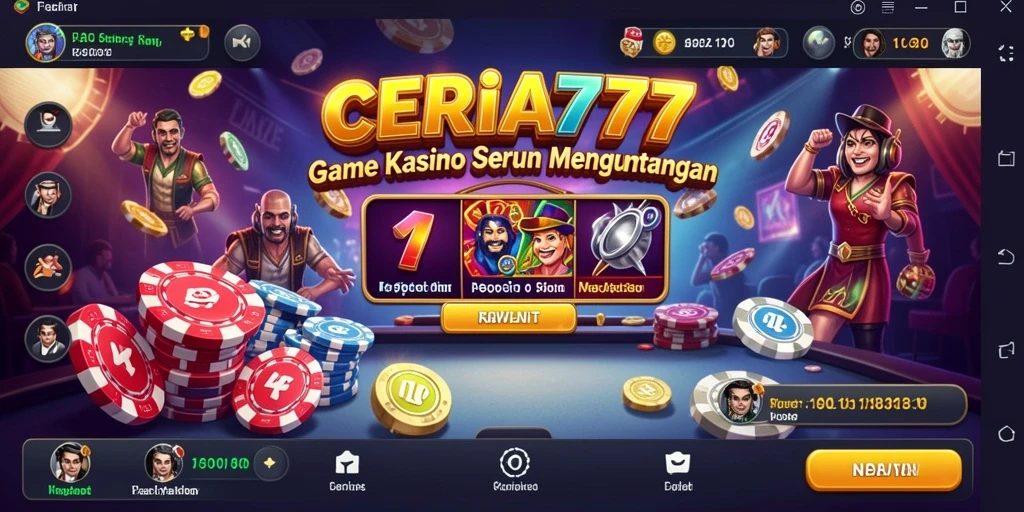Screenshot utama CERIA777 menampilkan gameplay Kasino yang mengasyikkan.