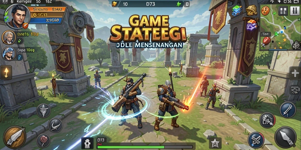 Screenshot D73 menampilkan karakter dalam aksi gameplay Idle yang menarik.