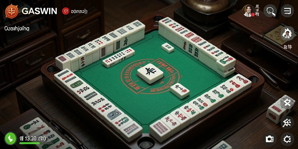 Tampilan gameplay menarik dari GASWIN yang menyajikan Mahjong.