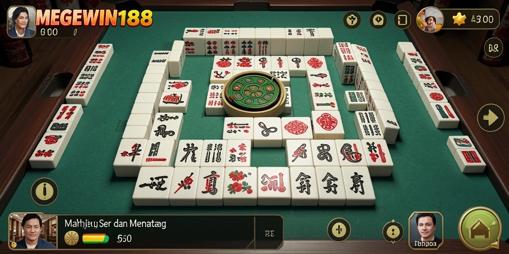 Screenshot gameplay MEGEWIN188 menampilkan keseruan permainan Mahjong.