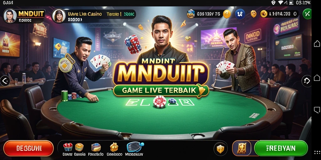 Tampilan permainan Live Casino yang menegangkan dan mendebarkan di MNDUIT.