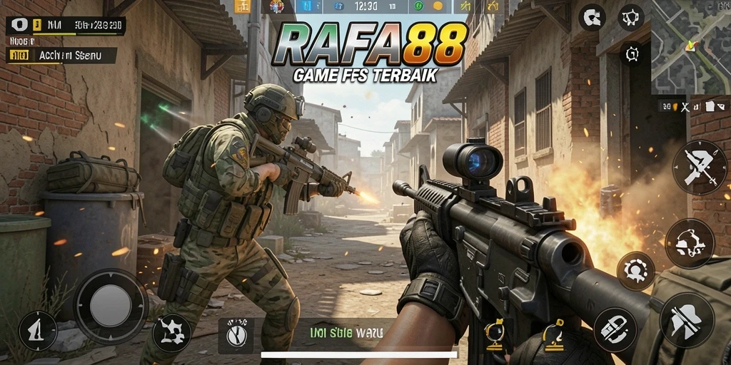Gameplay intens RAFA88 saat pertarungan FPS.