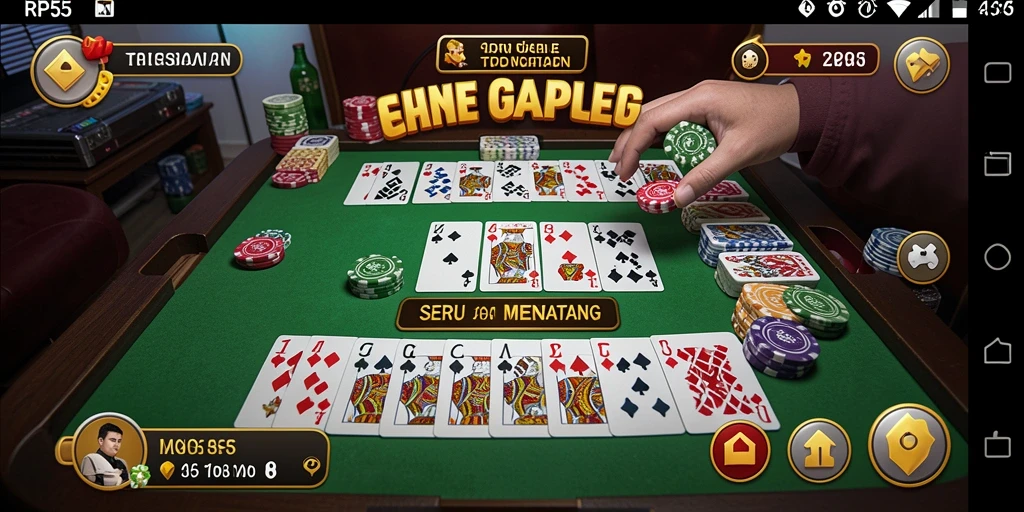 Gameplay seru Gaple di RP55 dengan grafis menarik.