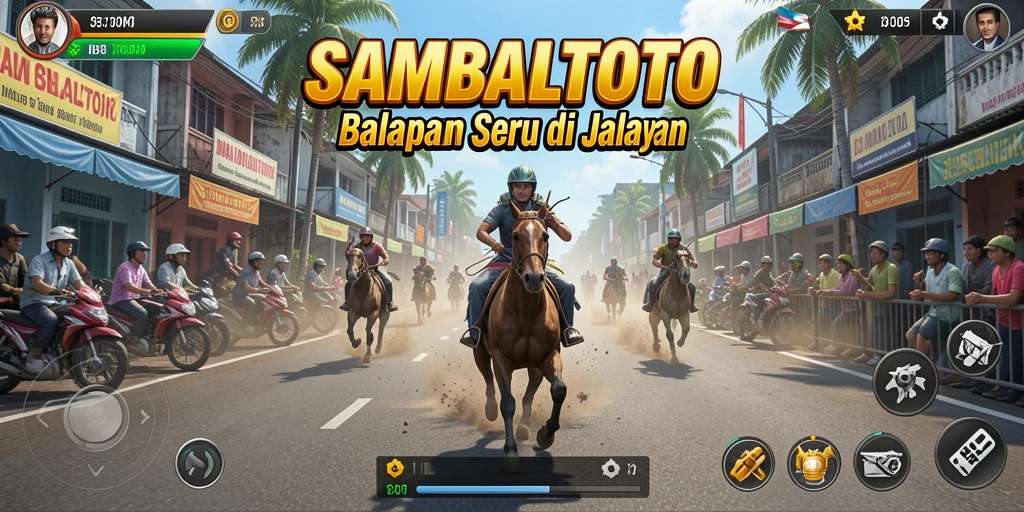 Tampilan gameplay seru SAMBALTOTO saat balapan di jalanan.
