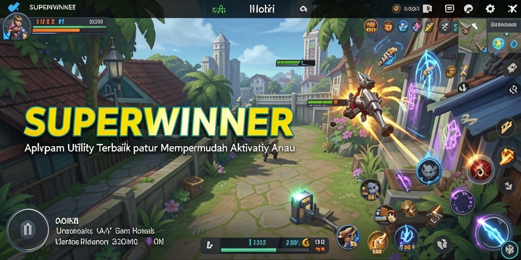 Tangkapan layar utama dari aplikasi SUPERWINNER yang menunjukkan antarmuka dan fitur Utility.
