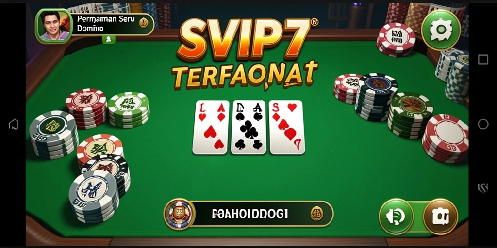 Tampilan gameplay seru di SVIP7 dengan domino klasik.