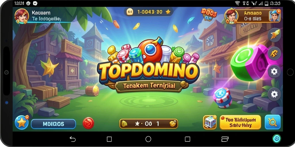 Tampilan screenshot utama TOPDOMINO menampilkan antarmuka yang user-friendly dan fitur unggulan.