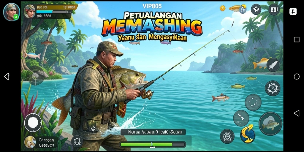 Tampilan gameplay <strong>VIP805</strong> menampilkan aksi memancing yang mendebarkan.
