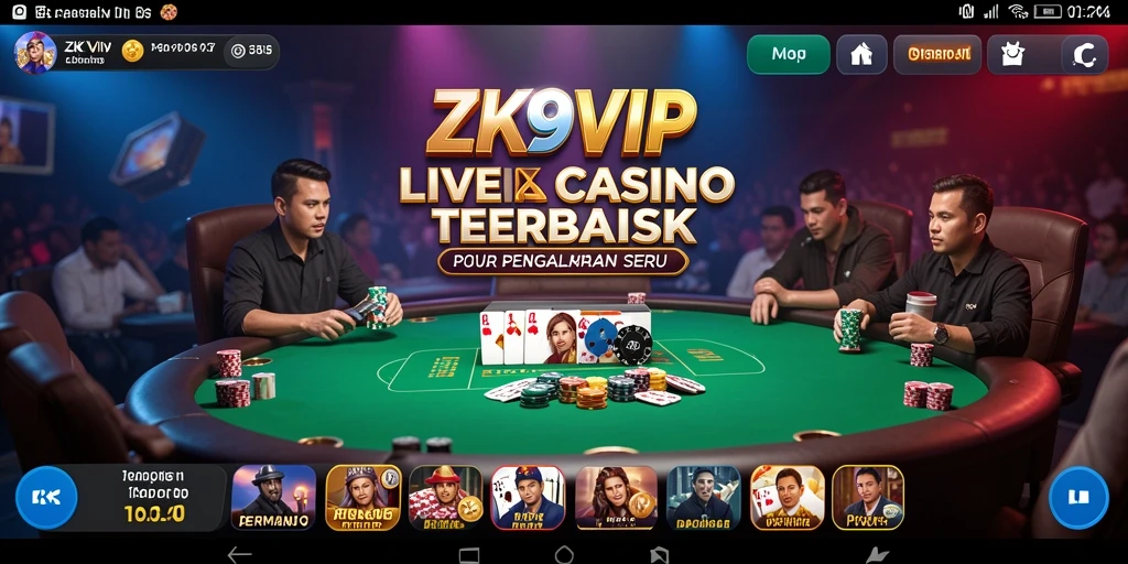 Tampilan permainan Live Casino yang seru dan interaktif di ZK9VIP.